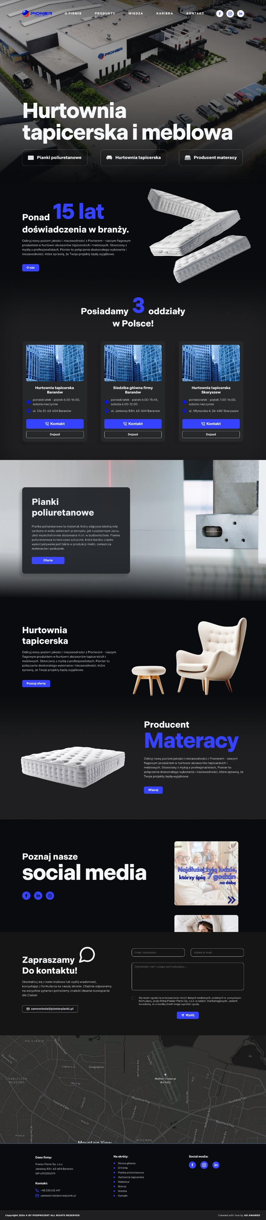 Zrzut ekranu strony Pionier Pianki